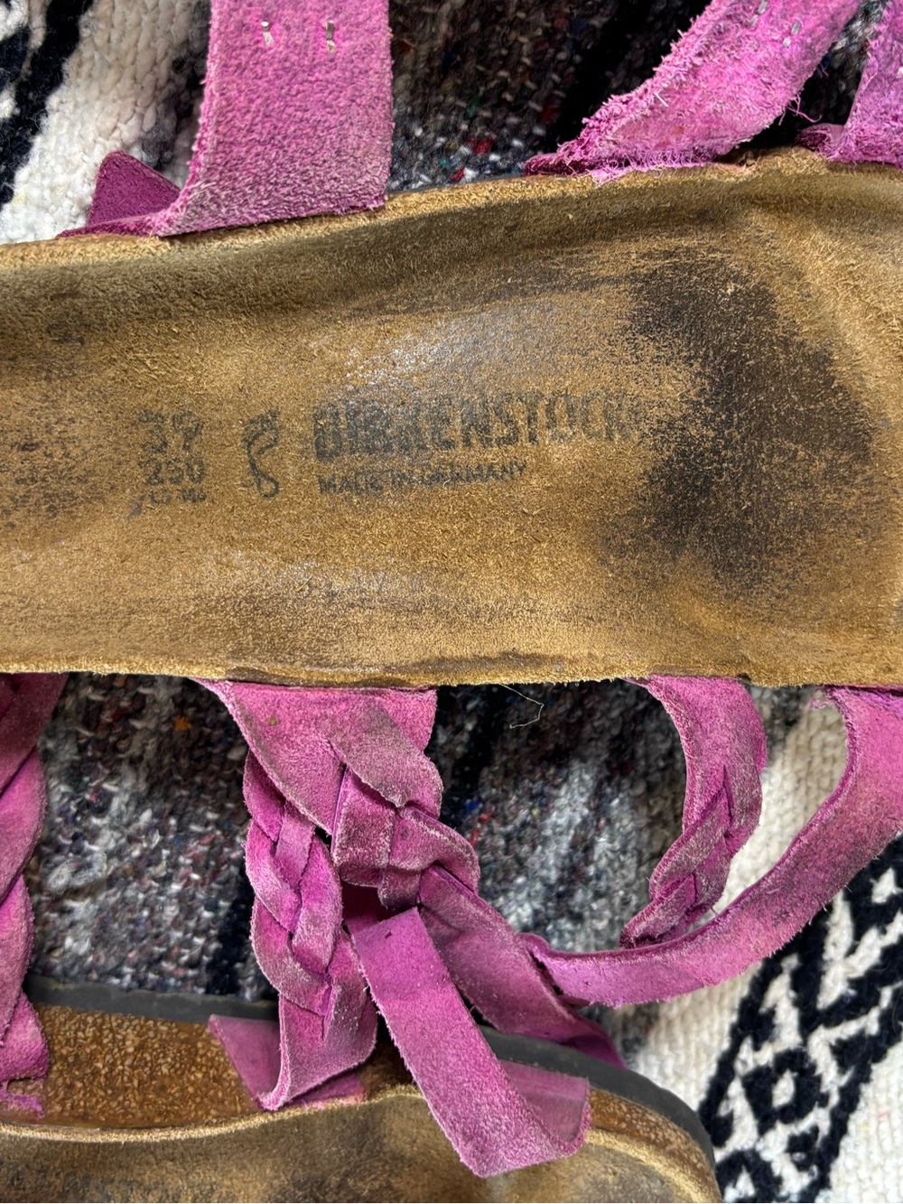 Birkenstock Franca Braided Straps Sandals Festival Fuchsia Size 39 Oiled Leather - Picture 2 of 15